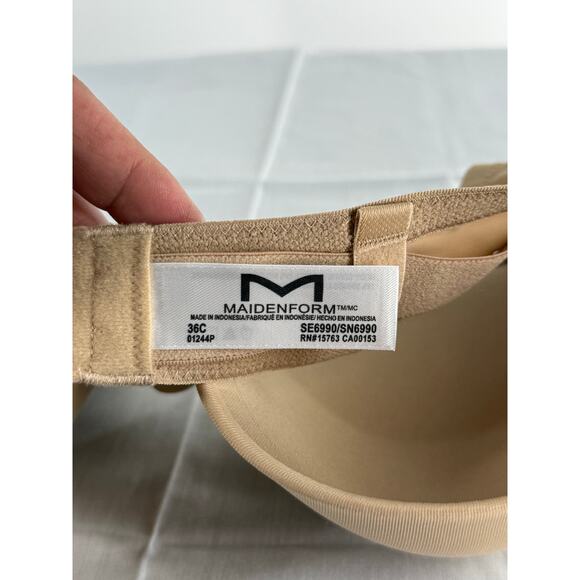 NEW Maidenform Womens 36C Pushup Plus Shaping Strapless Bra with 5-Way Straps - Picture 7 of 9